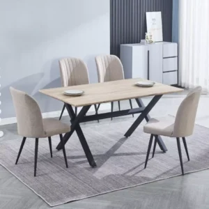 CONJUNTO MESA ROYCE W + 4 SILLAS RORY